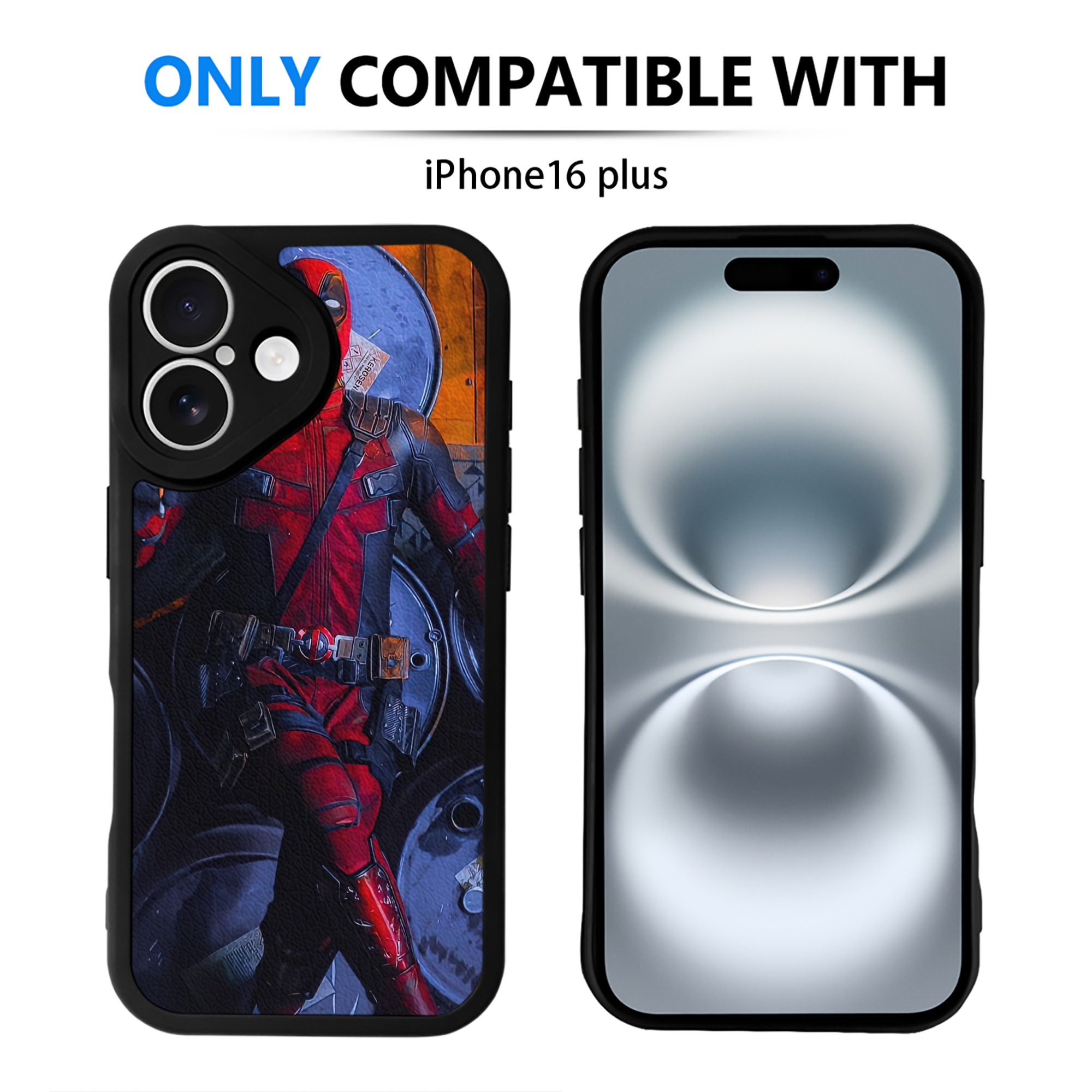 （画像用） Deadpool デッドプール 【iPhone 16シリーズ対応】シリコンスマホケース（レザー調） 材質：シリコン